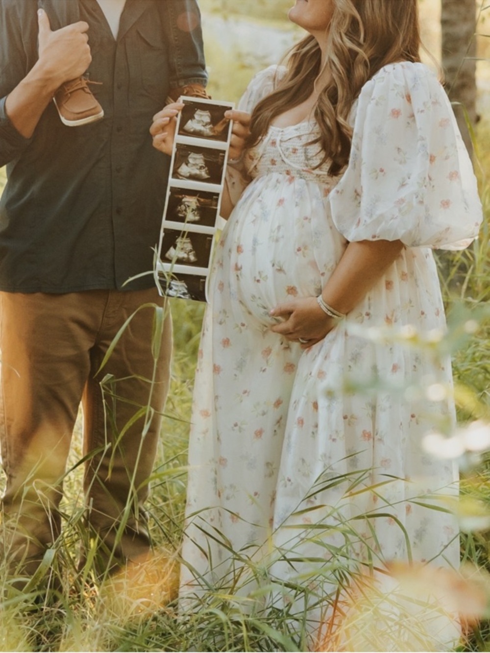 Worth Collective Harlow Maxi Dress in Tiny Pink Floral maternity friendly Size L